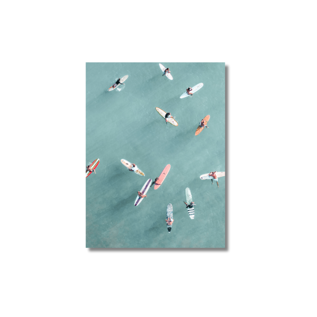 Surfer’s Pause Aerial Ocean – Poster