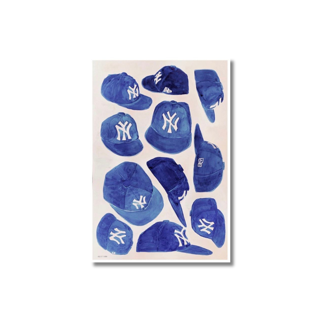 Blue New York Yankees Cap Poster