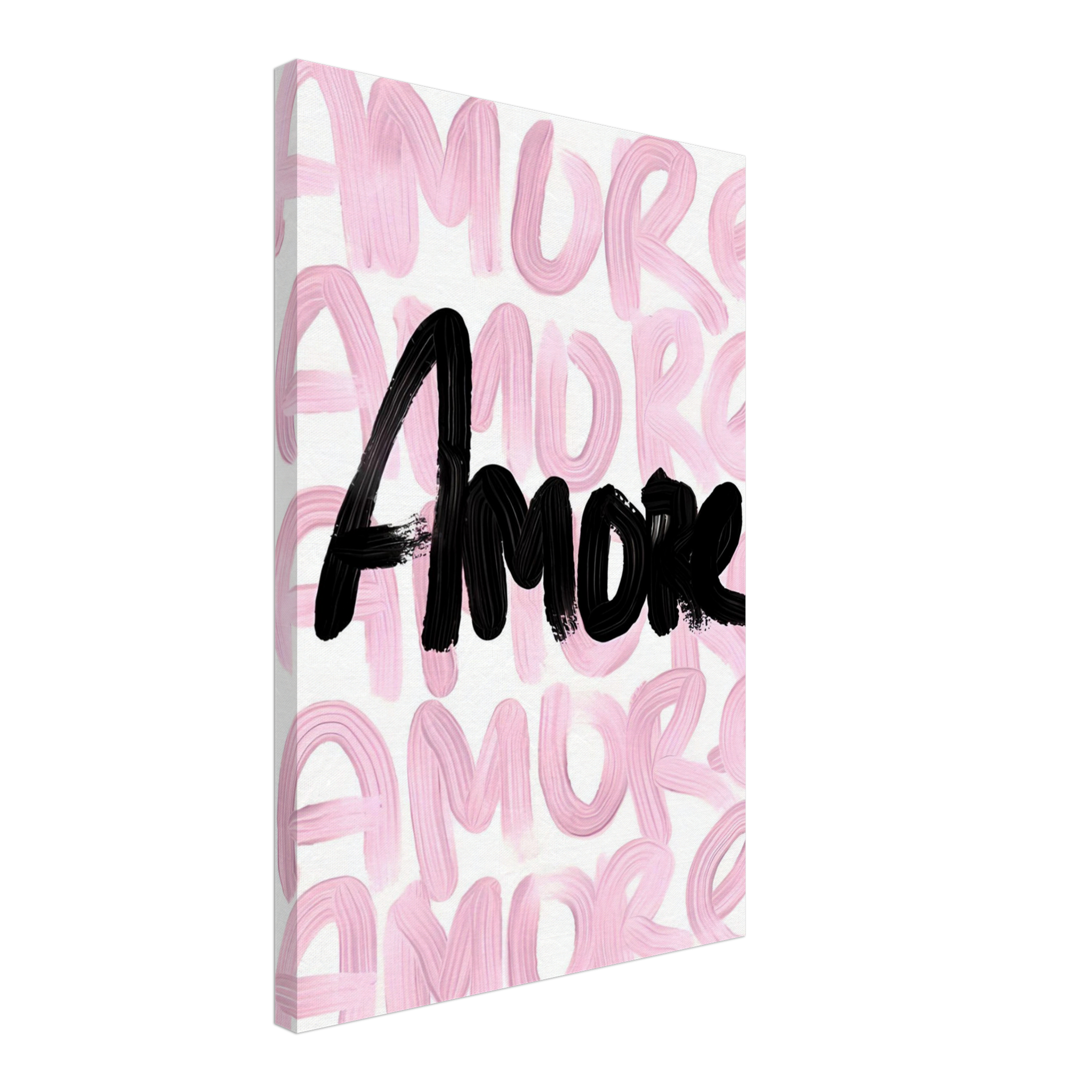 Black and Pink Amore - Print on Canvas