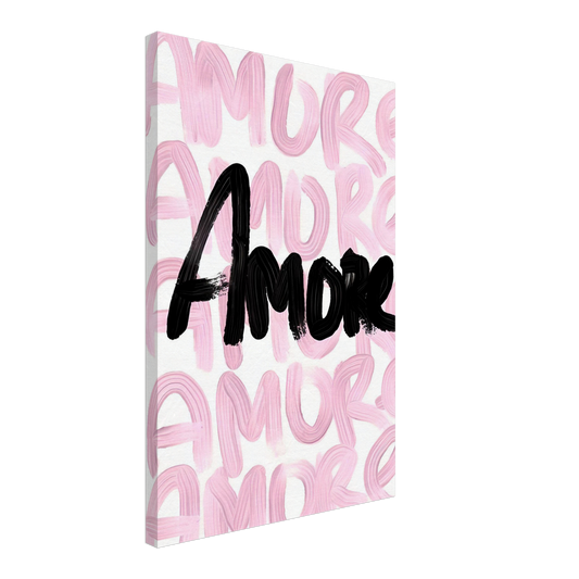 Black and Pink Amore - Print on Canvas