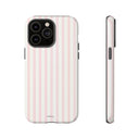 Pink Striped Tough Phone Case — Slim Protective iPhone Cover