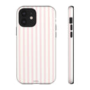 Pink Striped Tough Phone Case — Slim Protective iPhone Cover