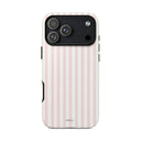 Pink Striped Tough Phone Case — Slim Protective iPhone Cover