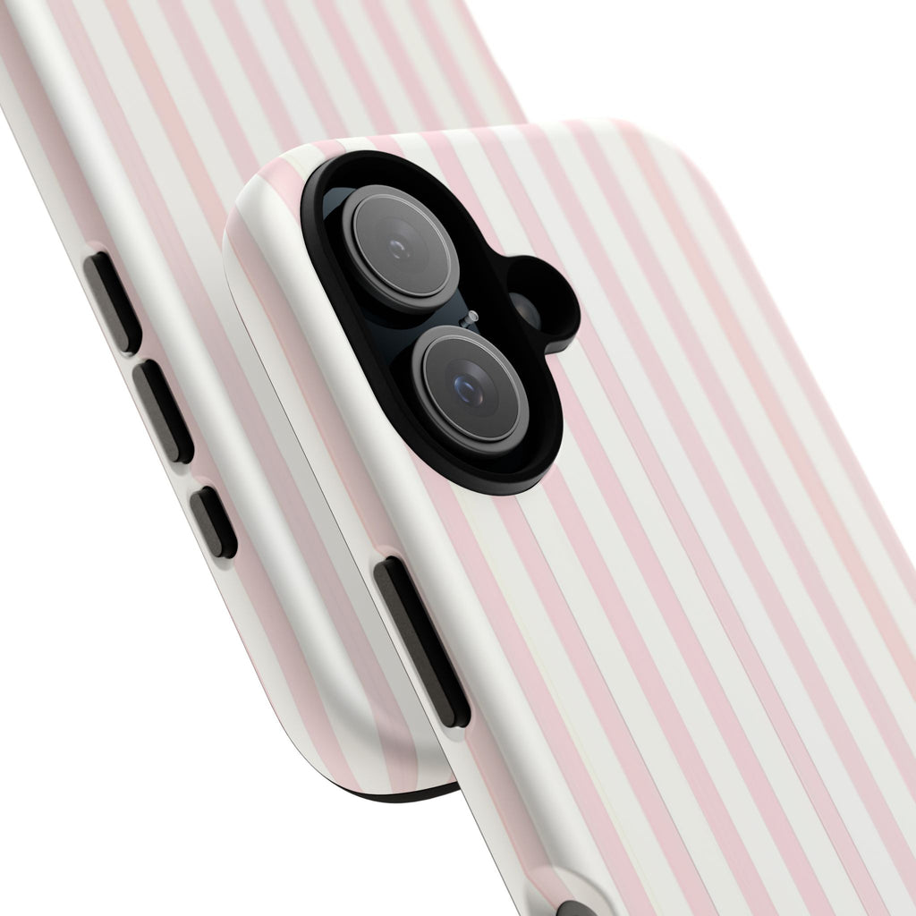 Pink Striped Tough Phone Case — Slim Protective iPhone Cover