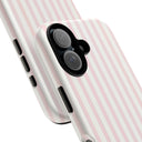 Pink Striped Tough Phone Case — Slim Protective iPhone Cover