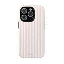Pink Striped Tough Phone Case — Slim Protective iPhone Cover