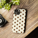 Brown Polka Dot Phone Case -  Tough Case