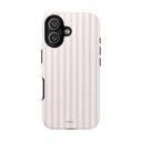 Pink Striped Tough Phone Case — Slim Protective iPhone Cover