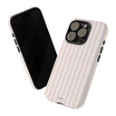 Pink Striped Tough Phone Case — Slim Protective iPhone Cover