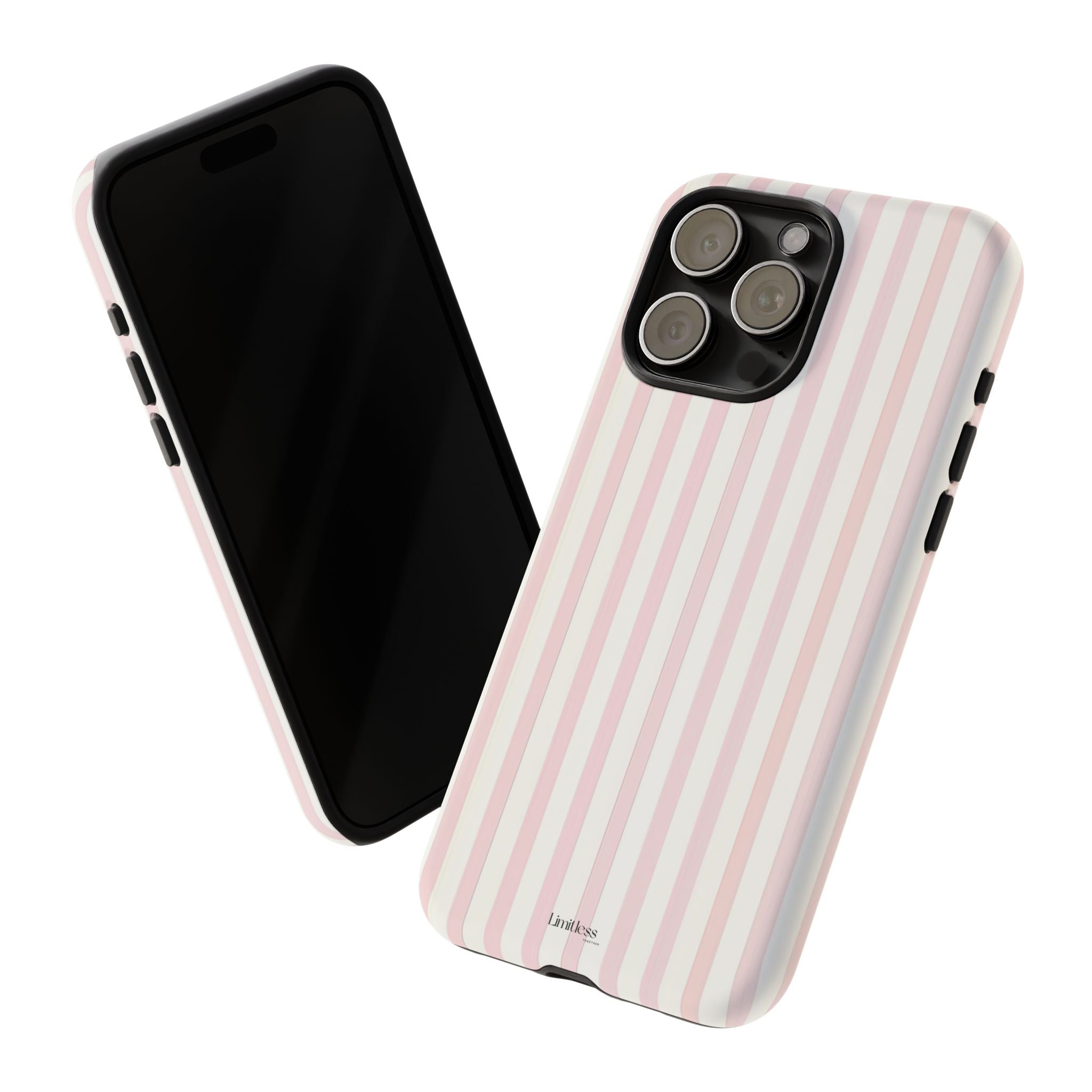 Pink Striped Tough Phone Case — Slim Protective iPhone Cover