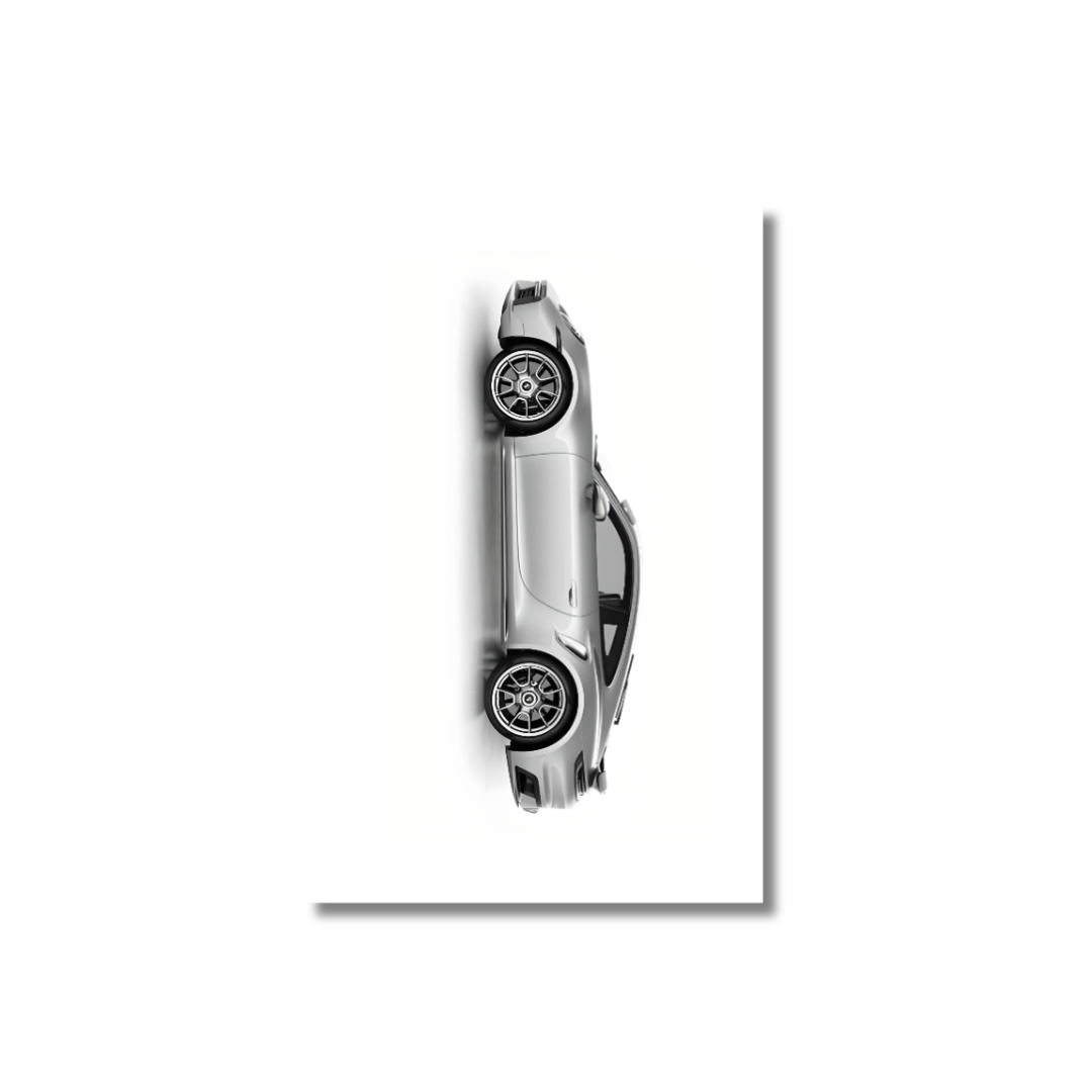 Sleek Velocity: Grey Sports Car - Poster