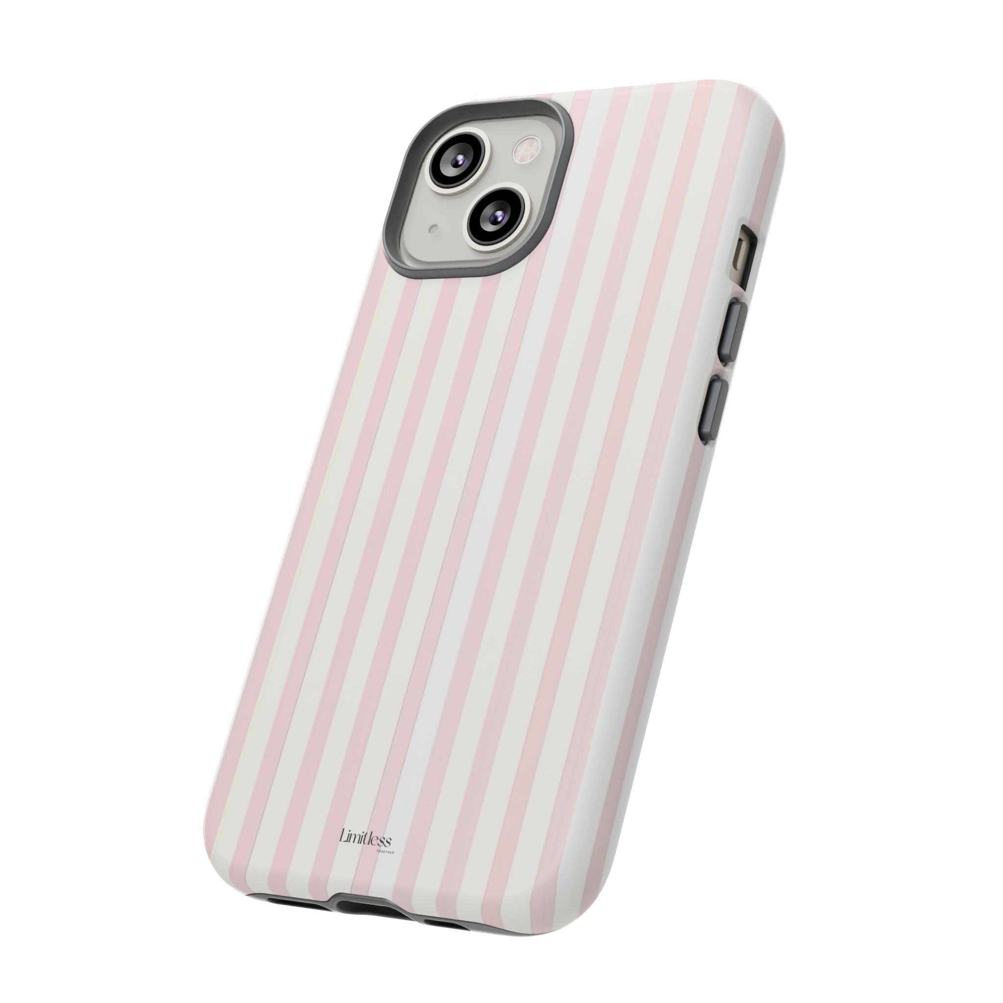 Pink Striped Tough Phone Case — Slim Protective iPhone Cover
