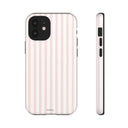 Pink Striped Tough Phone Case — Slim Protective iPhone Cover