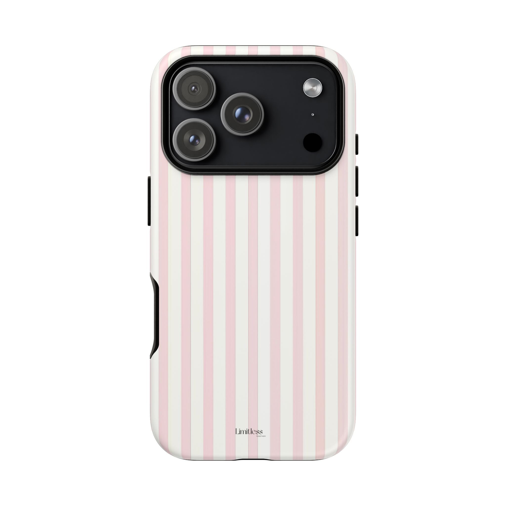 Pink Striped Tough Phone Case — Slim Protective iPhone Cover