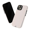 Pink Striped Tough Phone Case — Slim Protective iPhone Cover