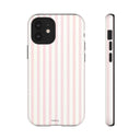 Pink Striped Tough Phone Case — Slim Protective iPhone Cover