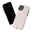 Pink Striped Tough Phone Case — Slim Protective iPhone Cover