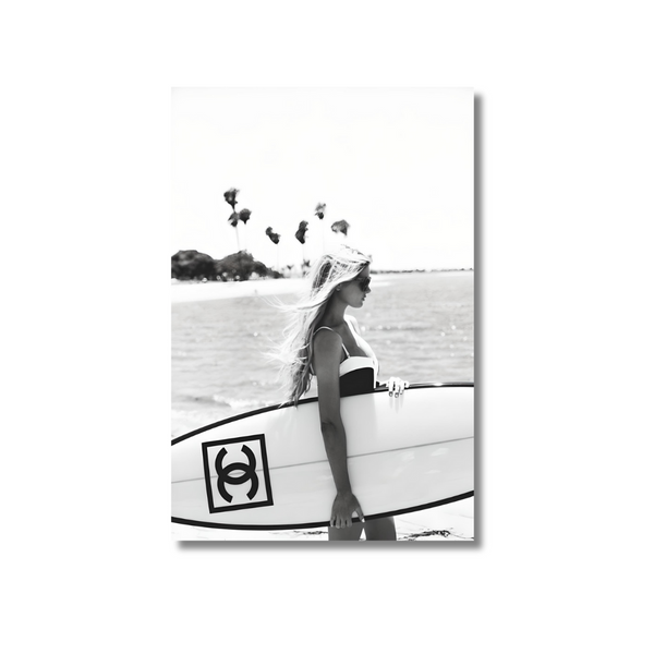 Chanel surfer black & white - Poster – Limitless Together