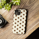 Brown Polka Dot Phone Case -  Tough Case