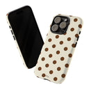 Brown Polka Dot Phone Case -  Tough Case