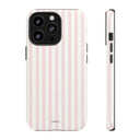 Pink Striped Tough Phone Case — Slim Protective iPhone Cover