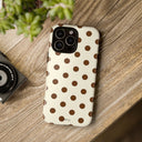 Brown Polka Dot Phone Case -  Tough Case