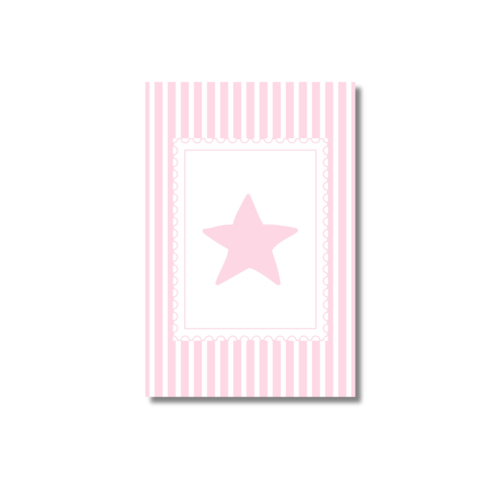 Pink Star Striped Pastel – Poster