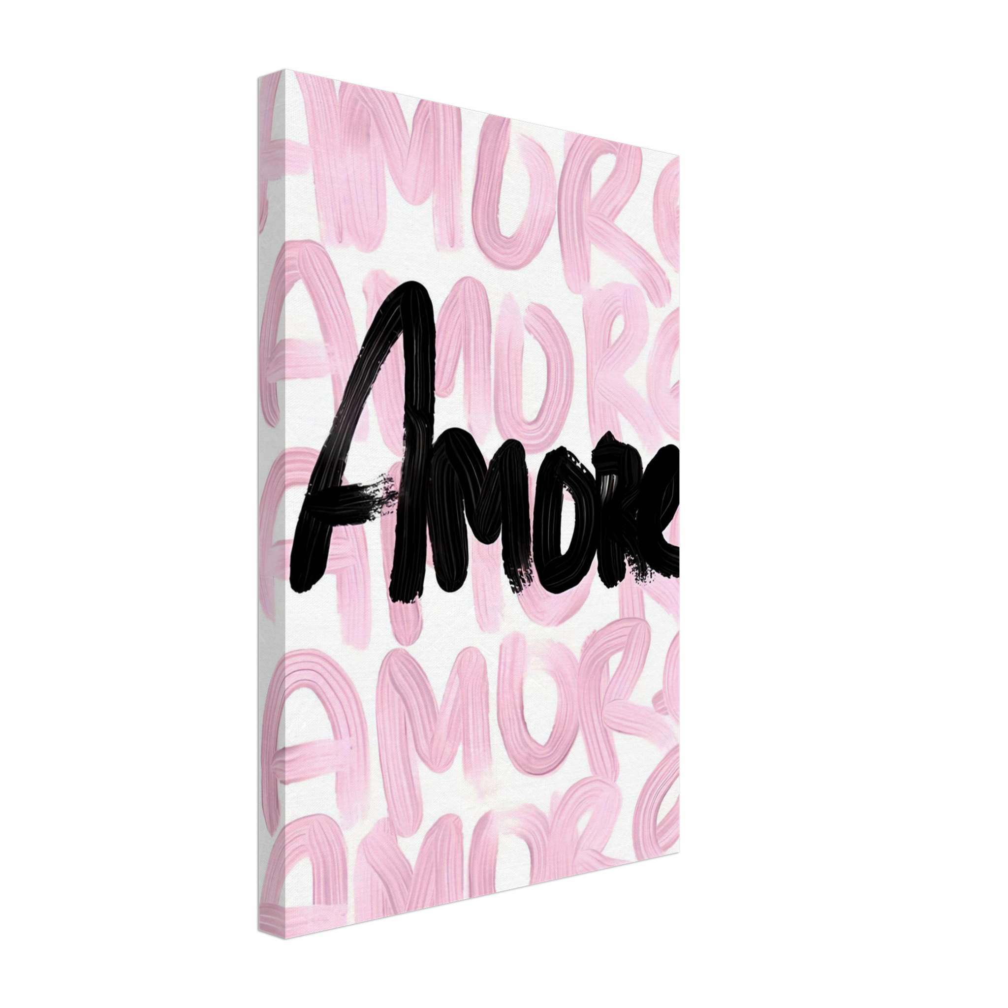Black and Pink Amore - Print on Canvas