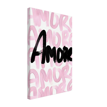 Black and Pink Amore - Print on Canvas