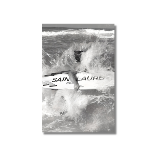 Saint Laurent Black & White Surf - Poster