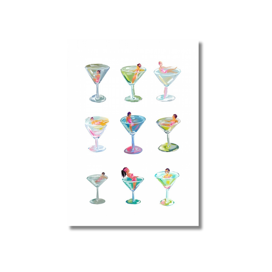 Swimming in Martini Glass - Poster