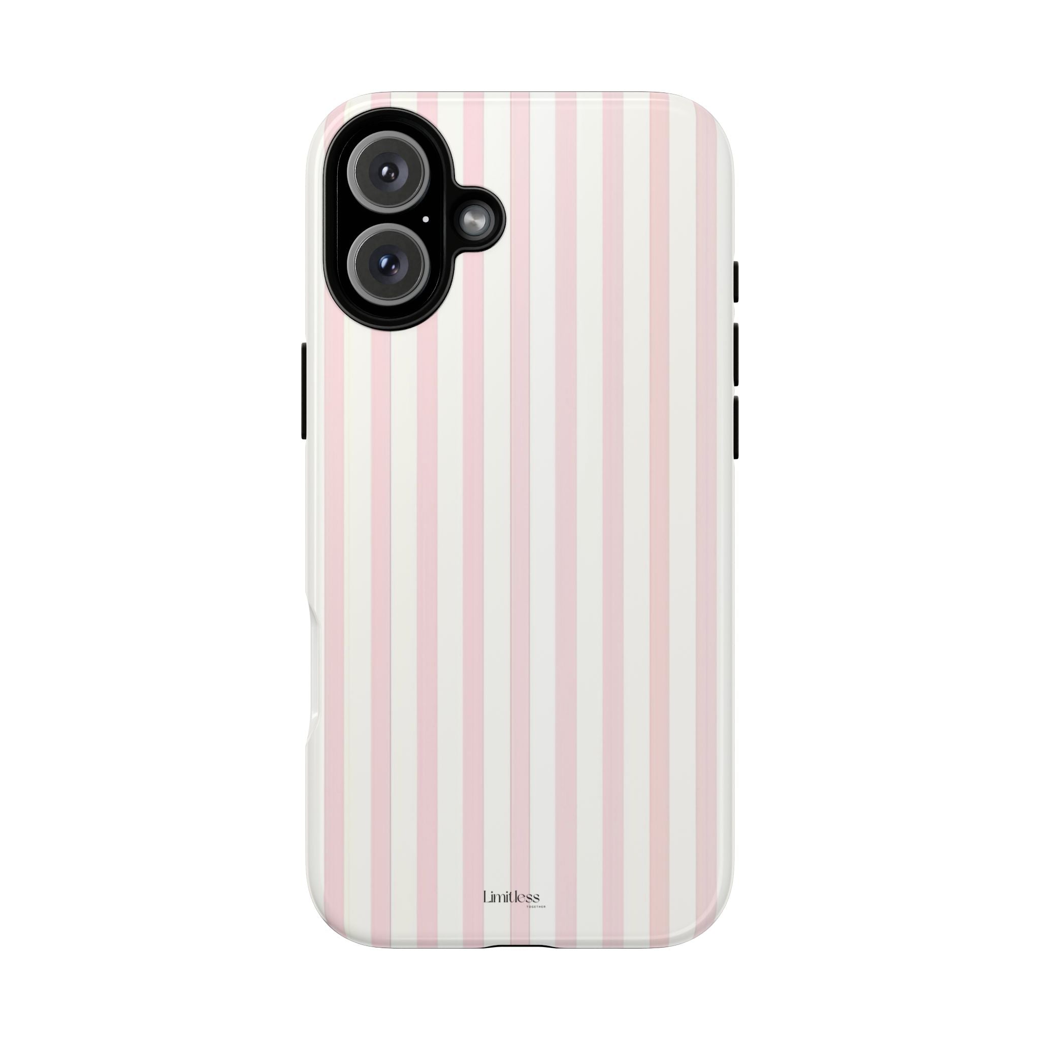 Pink Striped Tough Phone Case — Slim Protective iPhone Cover