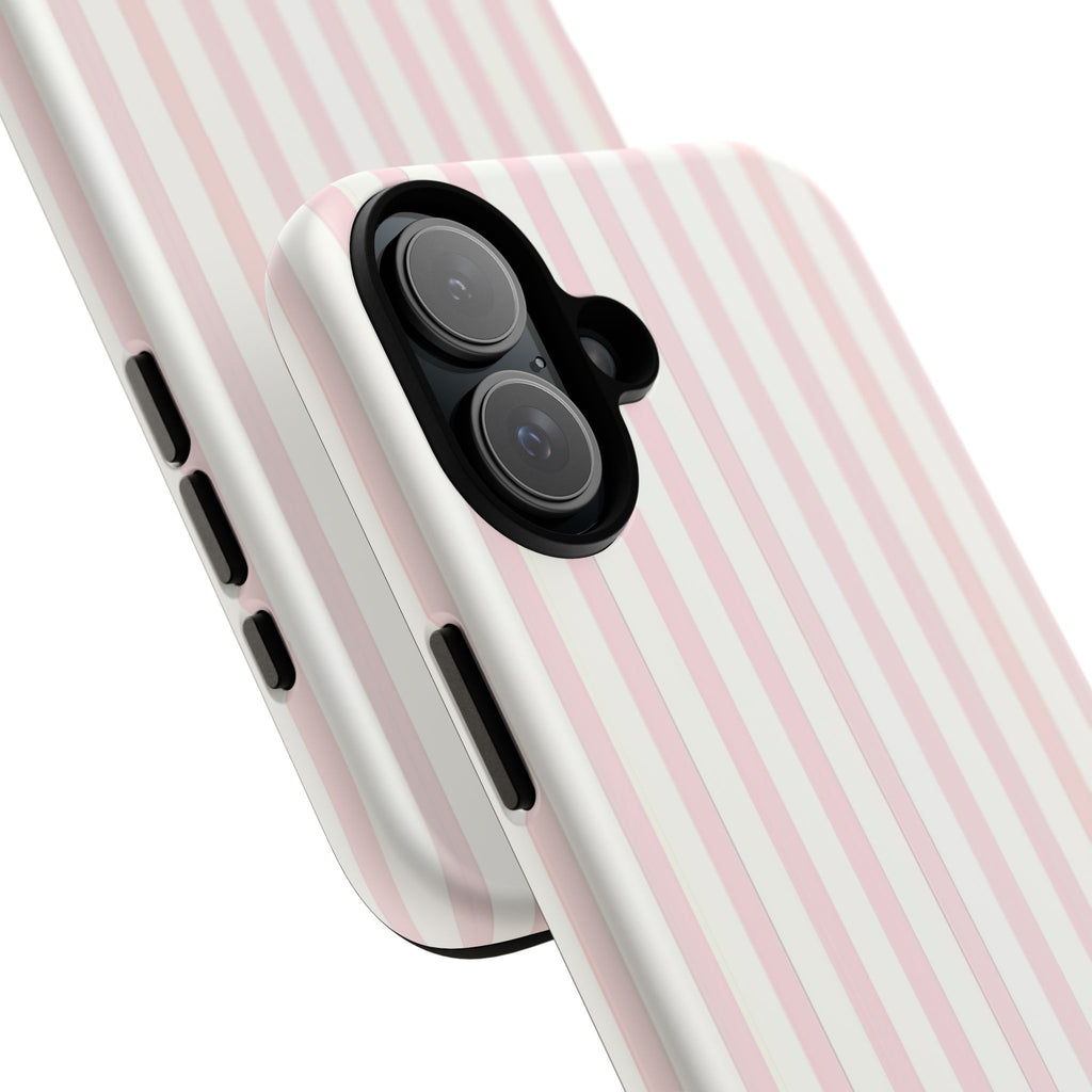 Pink Striped Tough Phone Case — Slim Protective iPhone Cover