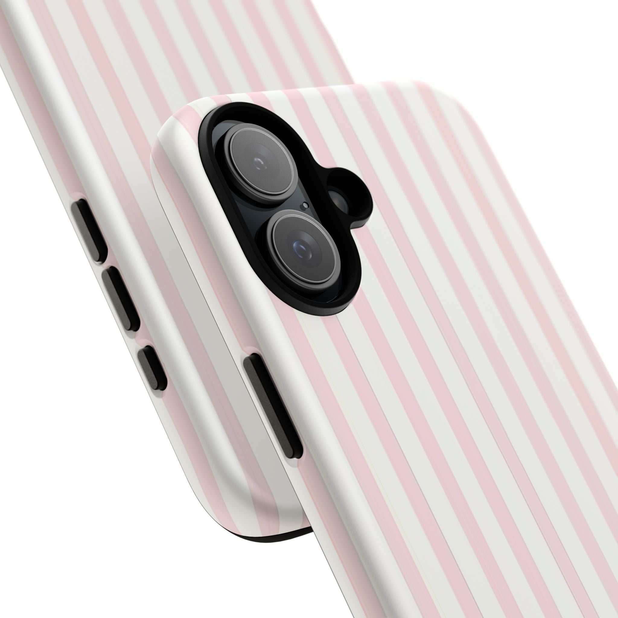 Pink Striped Tough Phone Case — Slim Protective iPhone Cover