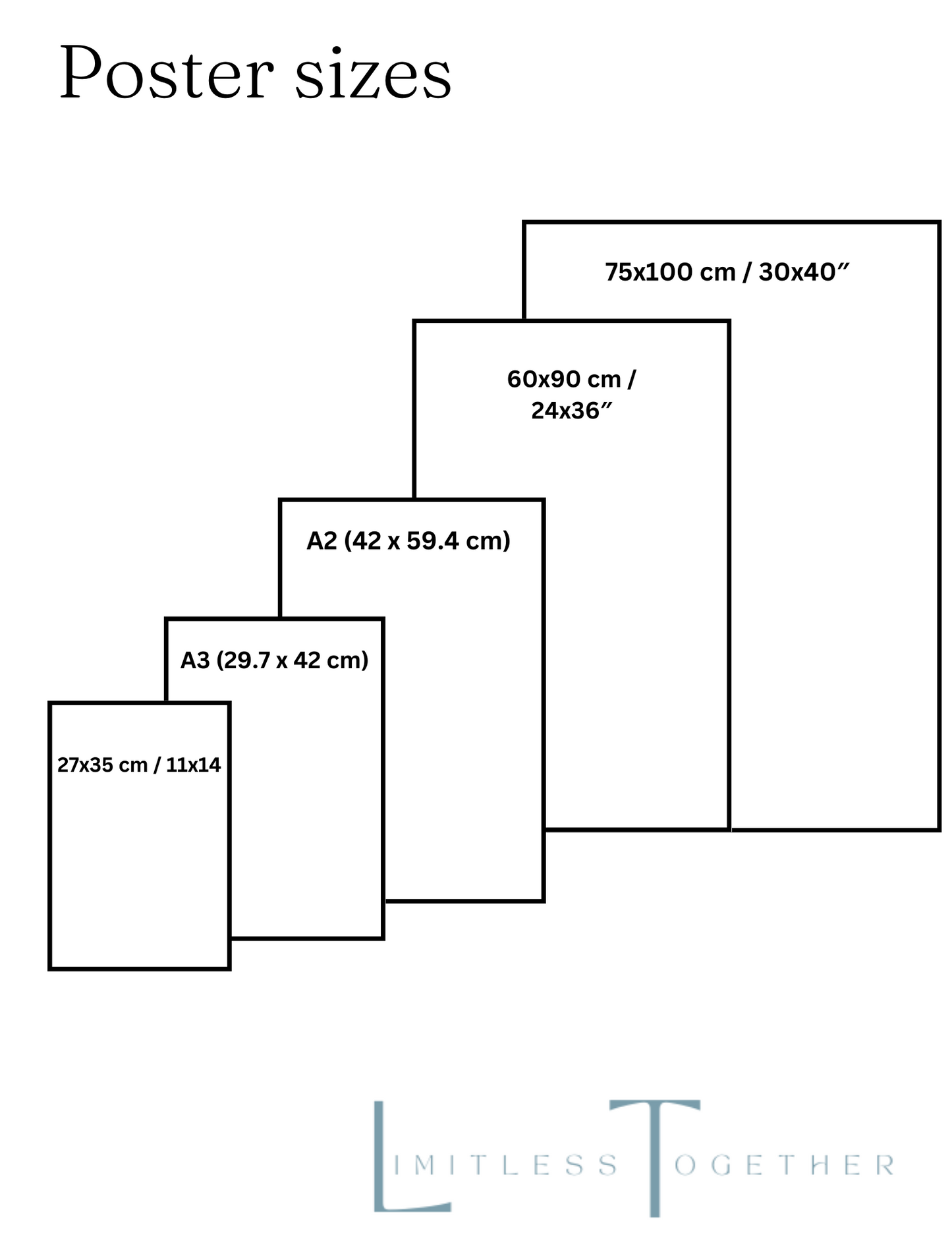 poster sizes - limitless together online