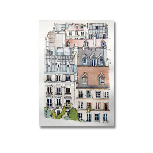 Paris Street Scene, Houses in France - Print