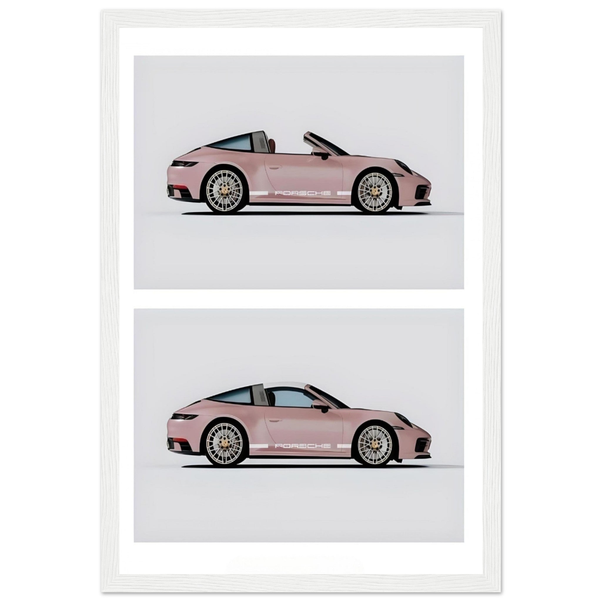 Pink Porsche 911 - Wooden Framed Print