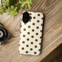 Brown Polka Dot Phone Case -  Tough Case