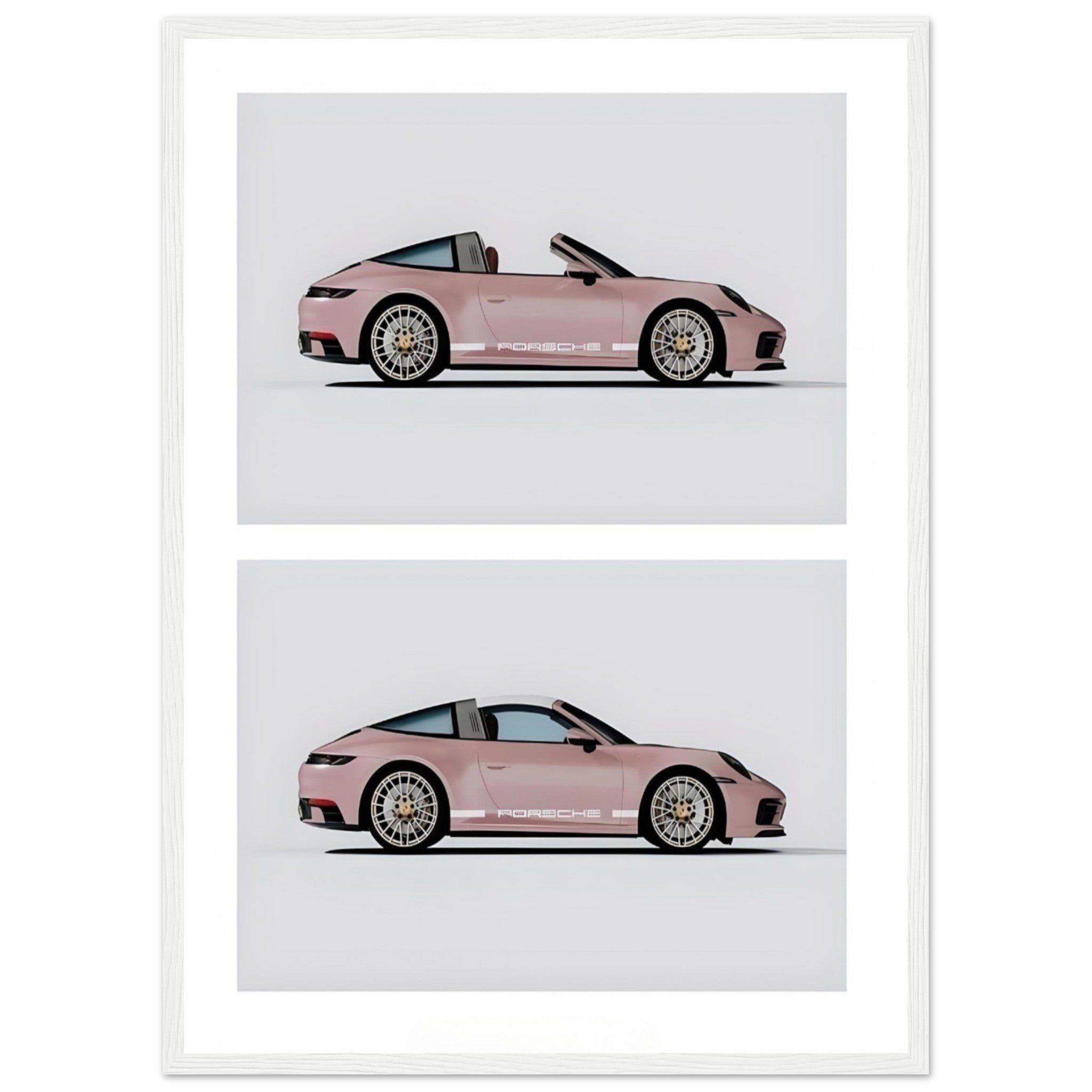 Pink Porsche 911 - Wooden Framed Print