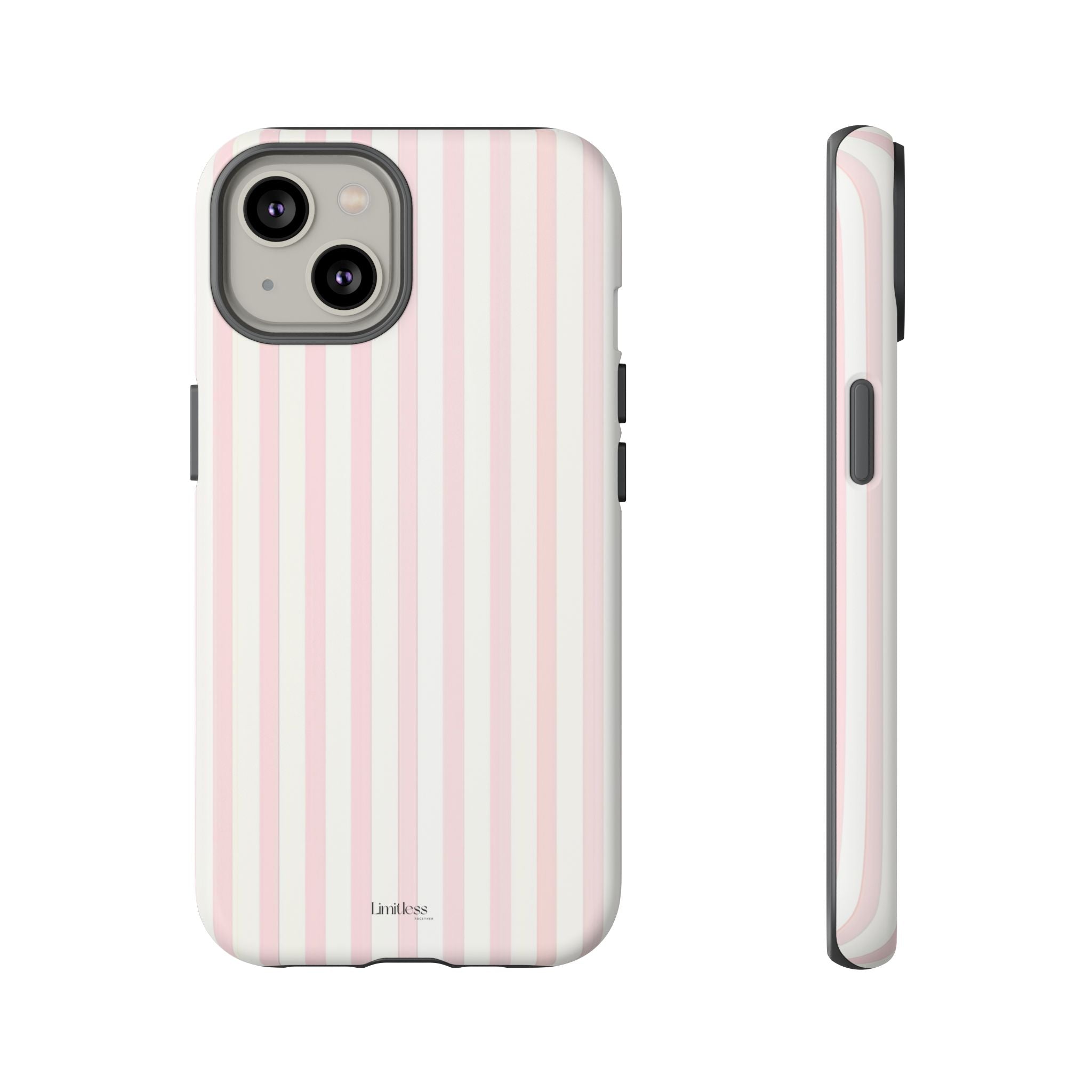 Pink Striped Tough Phone Case — Slim Protective iPhone Cover