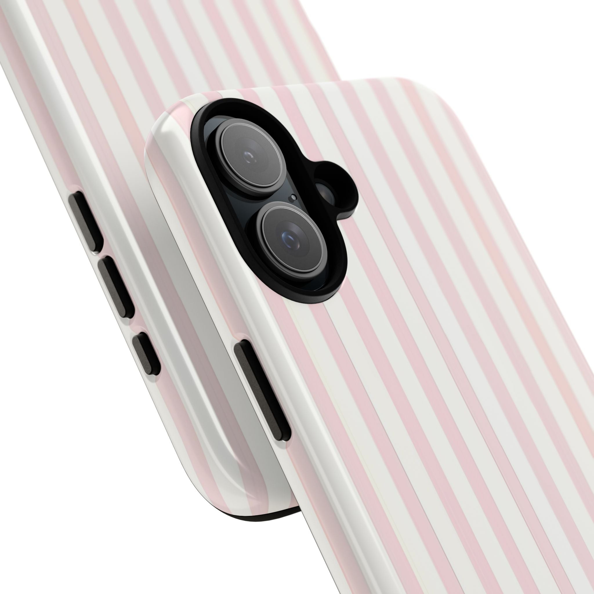 Pink Striped Tough Phone Case — Slim Protective iPhone Cover