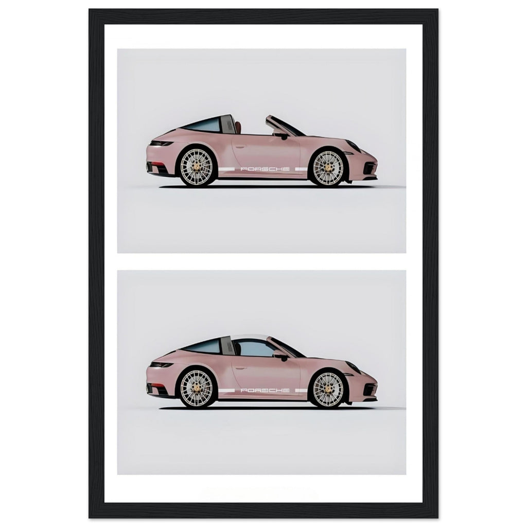 Pink Porsche 911 - Wooden Framed Print
