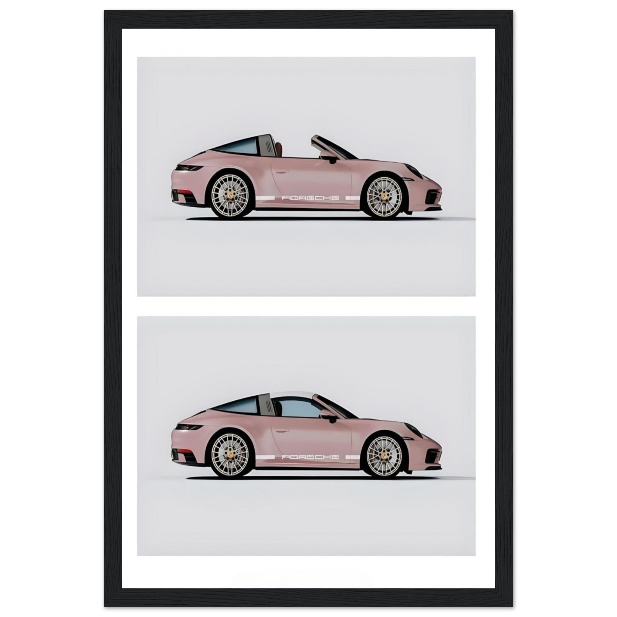 Pink Porsche 911 - Wooden Framed Print