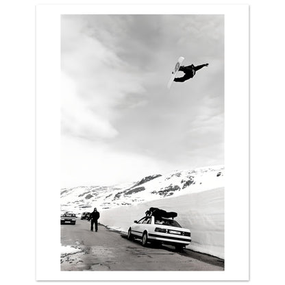 Snowboarding B&W - poster