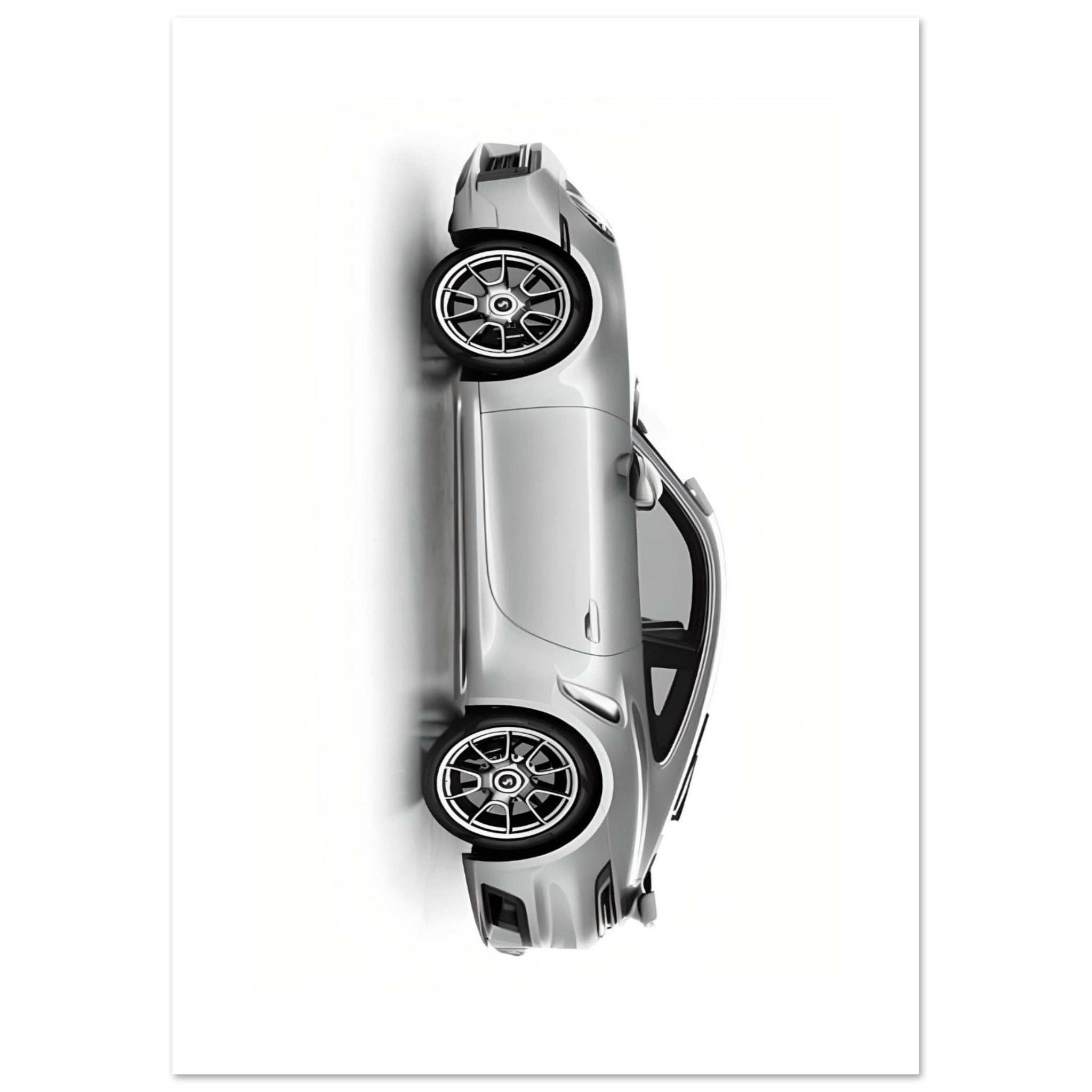 Sleek Velocity: Grey Sports Car - Poster