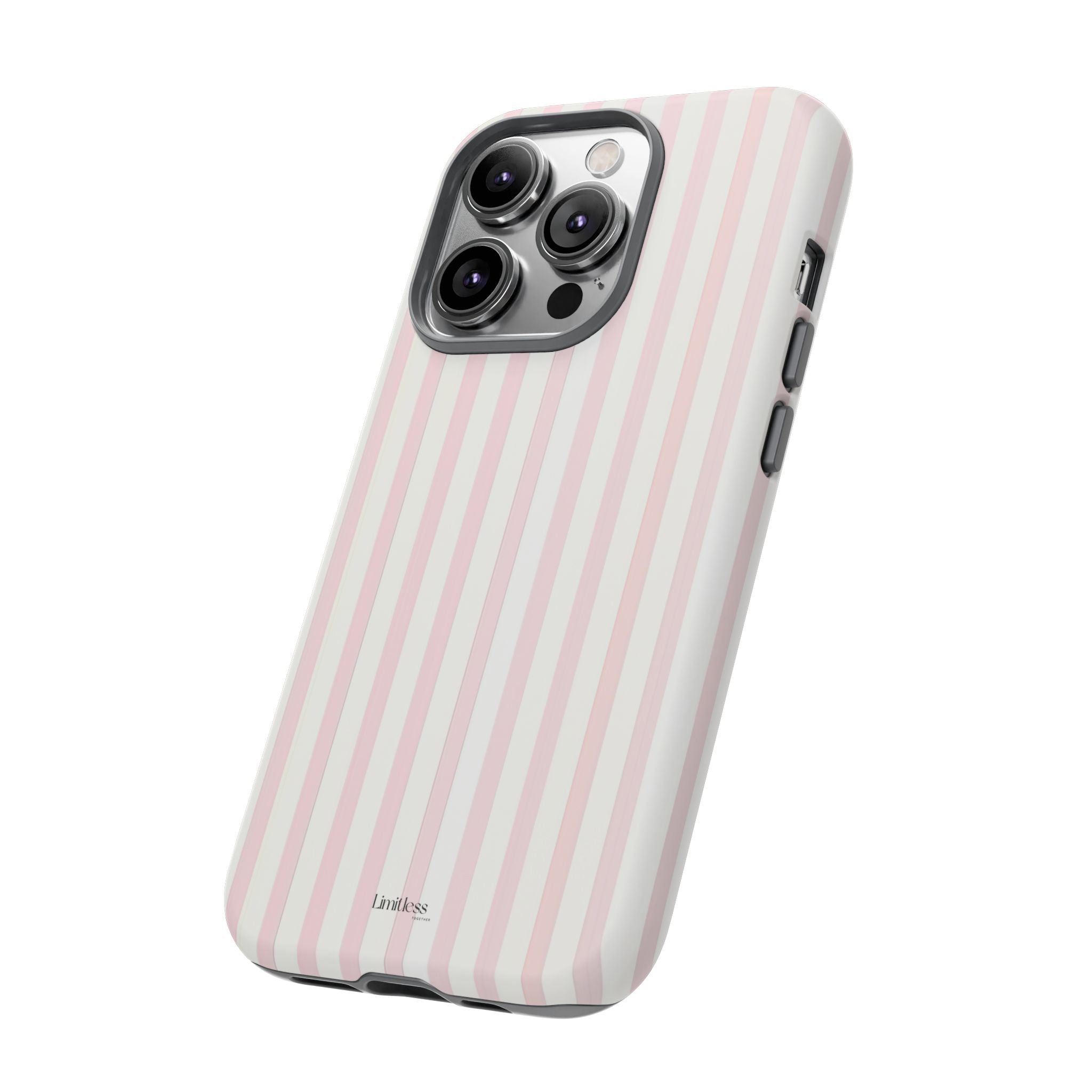 Pink Striped Tough Phone Case — Slim Protective iPhone Cover