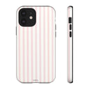 Pink Striped Tough Phone Case — Slim Protective iPhone Cover