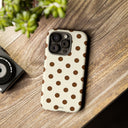 Brown Polka Dot Phone Case -  Tough Case