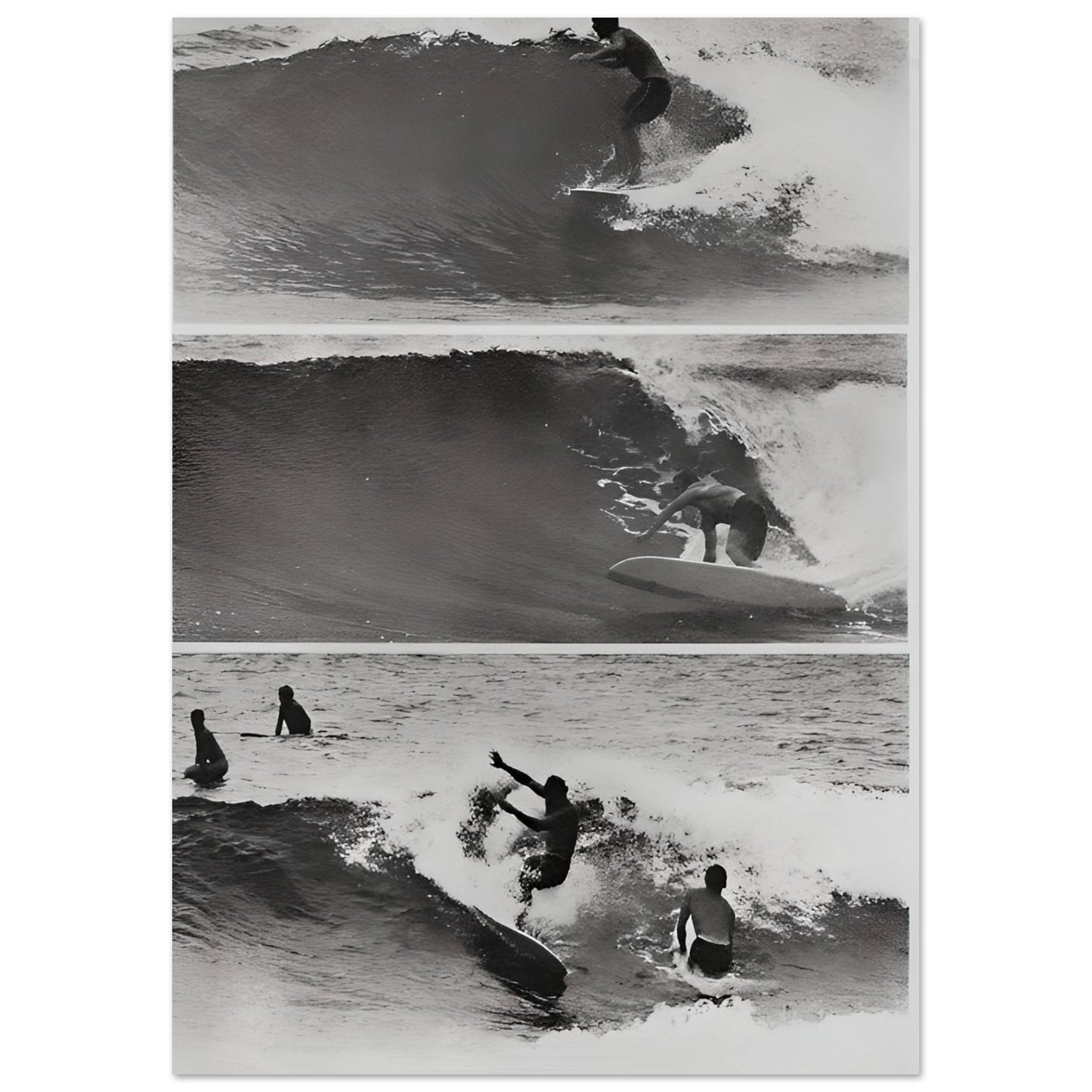 B&W: riding the waves - Poster