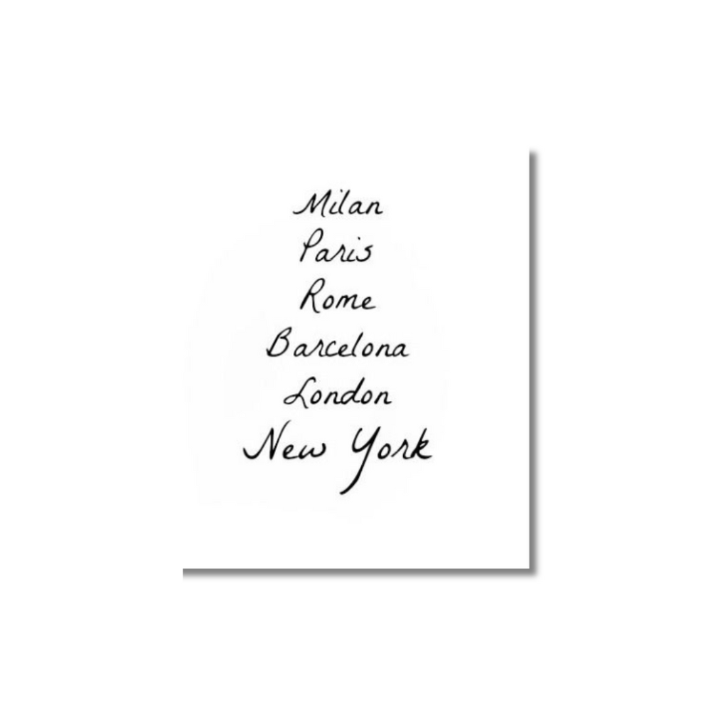 Milan, Paris, Rome, Barcelona, New York - poster
